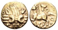 Ancient Coins - Celtic Britain. Trinovantes & Catuvellauni. Tasciovanus. Circa 20 BC-10 AD. AV Quarter Stater (1.31g, 12mm). ABC 2598