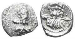 Ancient Coins - Kilikia, Uncertain. 4th century BC. AR Hemiobol (0.34g, 8mm). Cf. Goktürk 86-7 (Isaura Palaia)