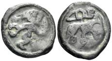 Ancient Coins - Celtic Northeast Gaul. Remi. 1st century BC. Cast Potin (4.67g, 21mm). Scheers 191