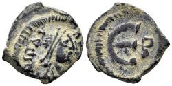 Ancient Coins - Maurice Tiberius. 582-602. AE Pentanummium (1.48g, 14mm). Constantinople mint. SB 501A