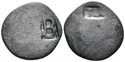 Ancient Coins - Moesia. Two countermarks on a 2nd century flan. AE 18mm (1.90g). Howgego 751 & 579