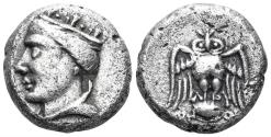 Ancient Coins - Pontos, Amisos. Late 5th-4th century BC. AR Drachm (3.95g, 14mm). Menofiloy-, magistrate. Cf. BMC 1108