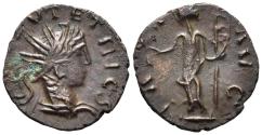 Ancient Coins - Tetricus II, Caesar. 272-274 AD. AE Antoninianus (1.38g, 15.5mm). Irregular mint. Pax standing