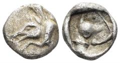 Ancient Coins - Lykian Dynasts. Uncertain dynast. Circa 480/70-430 BC. AR Hemiobol (0.44g, 7.5mm). Traité II 184 var.