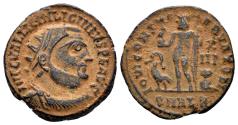 Ancient Coins - Licinius I. 308-324 AD. AE Follis (3.76 gm, 19mm). Alexandria mint. Struck 317-20 AD. RIC 28