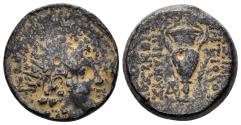 Ancient Coins - Seleukid Kingdom. Antiochos VI Dionysos. 144-142 BC. AE 20mm (7.68 gm). Perhaps Apameia on the Axios mint. SC 2015.1