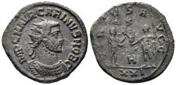 Ancient Coins - Carinus, as Caesar. 282-283 AD. AE Antoninianus (3.44g, 20mm). Antioch mint. Struck 283 AD. RIC 206