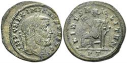 Ancient Coins - Maximianus Herculius. 286-305 AD. AE Follis (10.57g, 29mm). Ticinum mint. Struck circa 305 AD. RIC 55b