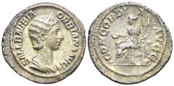 Ancient Coins - Orbiana, Augusta. 225-227 AD. AR Denarius (2.74g, 19mm). Rome mint. Struck 225 AD. RIC 319