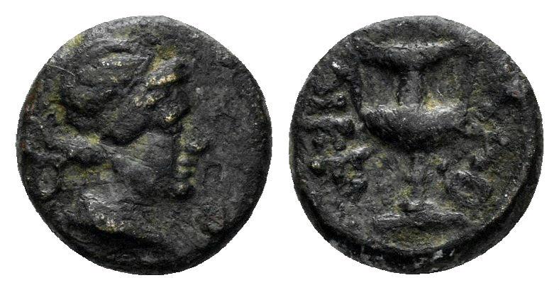 Ancient Coins - Phrygia, Laodikeia. 2nd-1st century BC. AE 9mm (0.88 gm). Unpublished (?)