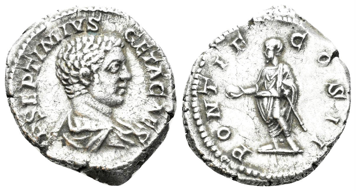 Geta, as Caesar. 198-209 AD. AR Denarius (3.66 gm, 20mm). Rome