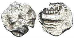 Ancient Coins - Phoenicia, Arados. Circa 380-350 BC. AR Obol (0.33g, 10.5mm). SNG Copenhagen 19-22