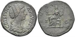Ancient Coins - Crispina, Augusta. 178-182 AD. AE Sestertius (27.24g, 23mm). Rome mint. RIC 673