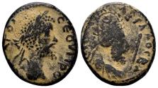 Ancient Coins - Mesopotamia, Edessa. Septimius Severus. 193-211 AD. With Abgar VIII. AE 23mm (8.50 gm). BMC 14-26