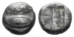 Ancient Coins - Lesbos. Uncertain. Circa 525-513 BC. Billon 1/48 Stater (0.32g, 5.5mm). BMC 35