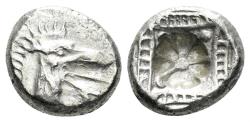Ancient Coins - Karia, Kindya Circa 510-480 BC. AR Tetrobol (1.72 gm, 12mm). Samian standard. SNG Kayhan 815