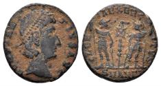 Ancient Coins - Constantius II. 337-361 AD. AE Follis (1.59g, 14mm). Antioch mint. Struck 337-41 AD. LRBC 1385