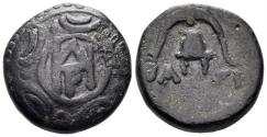 Ancient Coins - Macedonian Kingdom. Demetrios Poliorketes. 306–283 BC. AE 15mm (3.50g). Amphipolis mint. SNG Helsinki 94