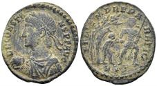 Ancient Coins - Constans. 337-350 AD. AE Follis (1.74g, 15mm). Rome mint. Struck 348/9 AD. LRBC 604
