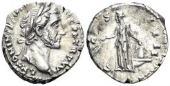 Ancient Coins - Antoninus Pius. 138-161 AD. AR Denarius (3.43g, 17.5mm). Rome mint. Struck 152/3 AD. RIC 221