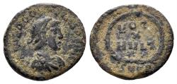 Ancient Coins - Theodosius I. 379-395 AD. AE4 (1.46 gm, 15mm). Cyzicus mint. Struck 378-383 AD. RIC 21c