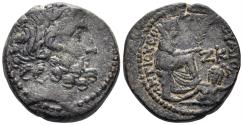 Ancient Coins - Seleucis and Pieria, Antioch. Augustus. 27 BC-14 AD. Legate P. Quinctilius Varus. AE Tetrachalkon (6.63g, 19mm). Dated Year 27 (5/4 BC). RPC I 4252