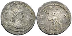 Ancient Coins - Gallienus, 253-268. BI Antoninianus (3.52g, 22mm). Antioch mint. Struck 264/5 AD. RIC 651