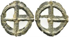 Ancient Coins - Celtic Central Europe. Helvetii. 3rd-2nd centuries BC. Cast Potin Wheel (3.31g, 25mm). Siron, Rouelles Objets Mystérieux N9