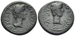 Ancient Coins - Thracian Kingdom. Rhoemetalces I, with Augustus. Circa 11 BC-12 AD. AE 19mm (4.55g). RPC I 1715