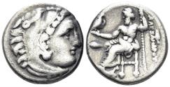 Ancient Coins - Macedonian Kingdom. Alexander III. 336-323 BC. AR Drachm (4.20g, 16mm). Kolophon mint. Struck 323-19 BC. Price 1755