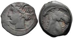 Ancient Coins - Zeugitania, Carthage. Circa 300-264 BC. AE 21mm (5.87g). MAA 57l; SNG Copenhagen 173