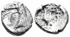Ancient Coins - Karia, Kindya. Circa 510-490 BC. AR Samian Tetrobol (1.75g, 12mm). SNG Kayhan 810