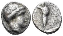 Ancient Coins - Greek, Uncertain. Circa 4th-3rd century BC. AR Hemidrachm (1.65g, 11mm). Cf. Numismatik Naumann 92, lot 18