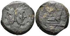 Ancient Coins - L. Sempronius Pitio. 148 BC. AE As (23.00 gm, 30mm). Rome mint. Sydenham 403