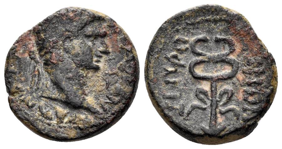 Ancient Coins - Judaea, Sepphoris (Diocaesaraea). Trajan. 98-117 AD. AE Hemiassarion (4.98 gm, 17mm). RPC III 3938
