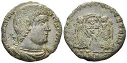 Ancient Coins - Magnentius. 350-353 AD. AE Centenionalis (3.56g, 21mm). Ambianum mint. Struck 351/2 AD. RIC 13