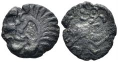 Ancient Coins - Celtic, Northeast Gaul. Bellovaci. Circa 60-30/25 BC. AE Unit (2.66g, 17mm). Scheers 475