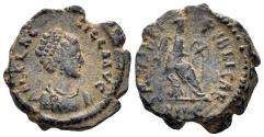 Ancient Coins - Aelia Flaccilla, Augusta. 379-388. AD. AE4 (1.35g, 13mm). Antioch mint. Struck circa 383 AD. RIC 14