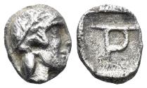 Ancient Coins - Ionia, Kolophon, circa 450-410 BC. AR Tetartemorion (0.28g, 7mm). SNG Kayhan 357