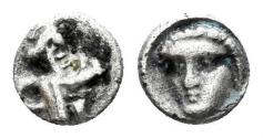 Ancient Coins - Kilikia, Uncertain. Early-mid 4th century BC. AR Tetartemorion (0.15 gm, 5mm). BMC p. 239, 4