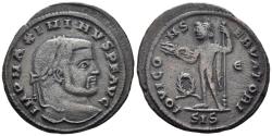Ancient Coins - Maximinus II Daia. 309-313 AD. AE Follis (4.73g, 26mm). Siscia mint. Struck late 312 AD. RIC 227a