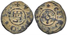 World Coins - Crusaders, County of Tripoli. Bohémond V. 1233-1252. AE Pougeoise (0.72g, 16.5mm). Tripoli mint. CCS 21