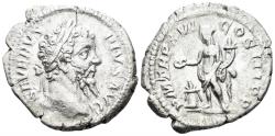 Ancient Coins - Septimius Severus. 193-211 AD. AR Denarius (3.40g, 20mm). Rome mint. Struck 208 AD. RIC 220
