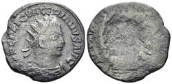 Ancient Coins - Valerian I. 253-260 AD. BI Antoninianus (2.99g, 20mm). Obverse brockage