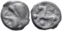 Ancient Coins - Celtic Northeast Gaul. Senones or Remi. Circa 100-50 BC. Cast Potin (3.48g, 19mm). DT 2646