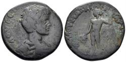 Ancient Coins - Moesia Inferior, Markianopolis. Geta, as Caesar. 198-209 AD. AE Tetrassarion (10.77g, 26mm). Aurelius Gallus, legatus consularis. Struck 201/2 AD. Varbanov 1090