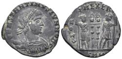 Ancient Coins - Constantine II, as Caesar. 316-337 AD. AE Follis (2.48g, 17mm). Cyzicus mint. Struck 330-335 AD. RIC 83