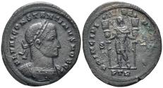 Ancient Coins - Constantine I 'the Great', as Caesar. 306-307 AD. AE Follis (7.71g, 28mm). Treveri mint. Struck 307 AD. RIC 734