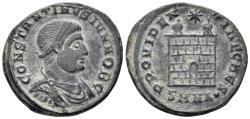 Ancient Coins - Constantine II, as Caesar. 316-337 AD. AE Follis (2.62g, 19mm). Nicomedia mint. Struck 328/9 AD. RIC 157