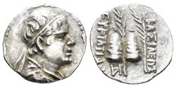 Ancient Coins - Baktria, Greco-Baktrian Kingdom. Eukratides I Megas. Circa 170-145 BC. AR Obol (0.68g, 10.5mm). SNG ANS 458-9